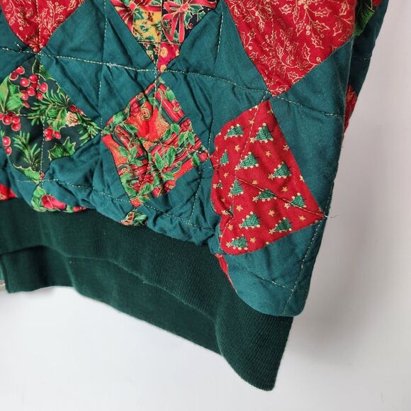 VTG Quilt Coat Holiday Event Piece Art To Wear Festive Chunky Christmas‎ Chore - Picture 16 of 16